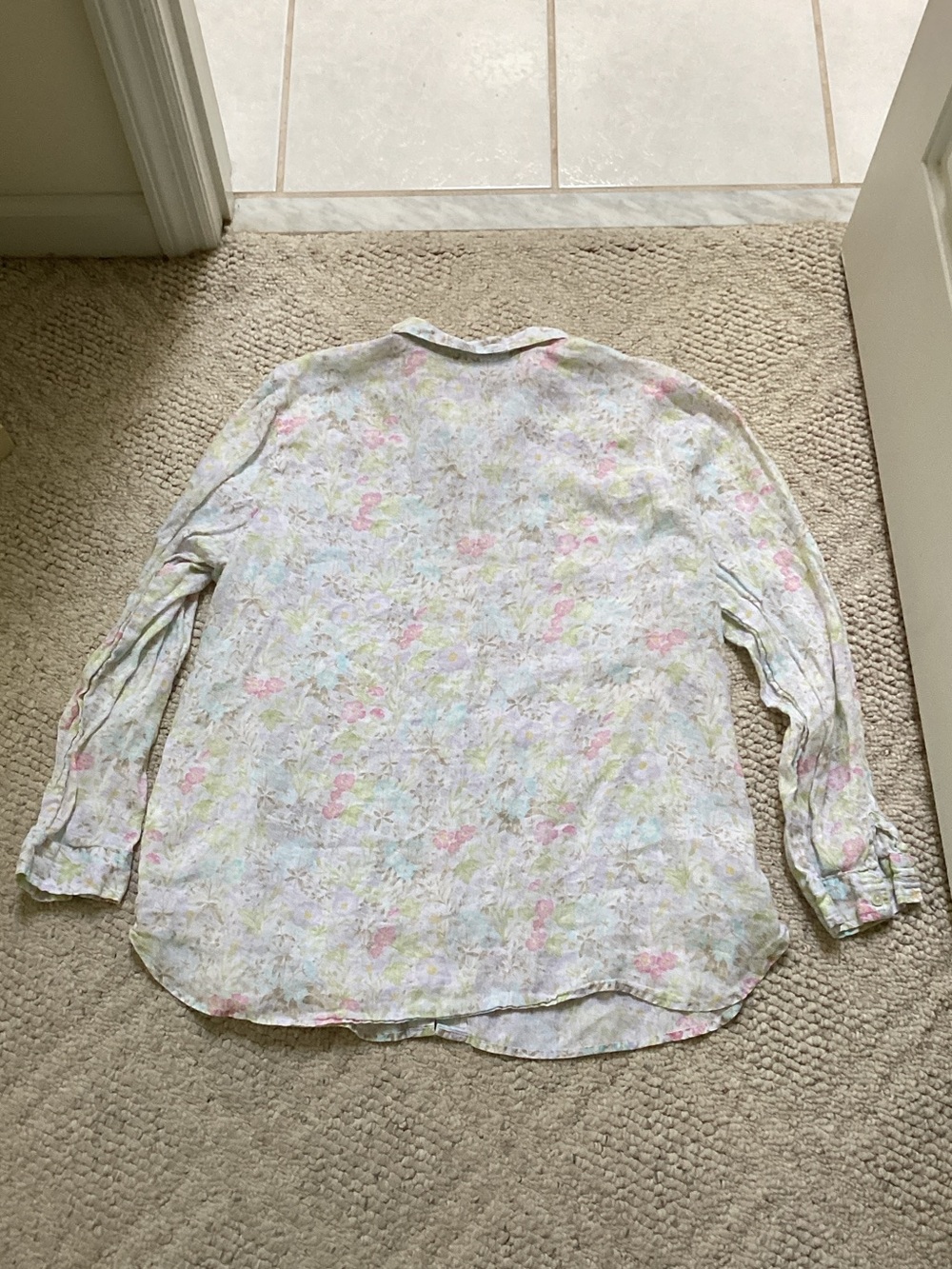 J Jill Love Linen blouse Cottagecore Lagenlook Soft girl Grannycore L Missy - Picture 4 of 7